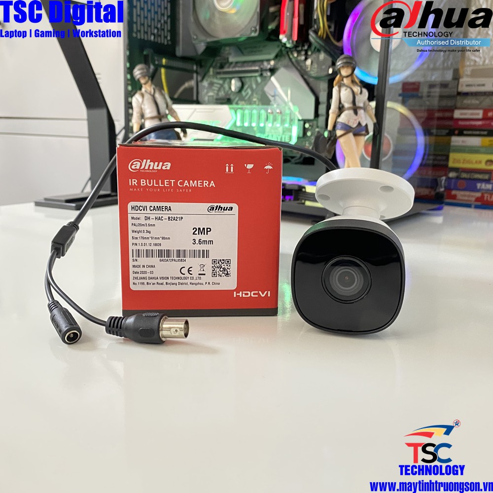 Camera HDCVI Cooper 2MP Dahua HACB2A21P Camera Ngoài Trời | Dahua DSS