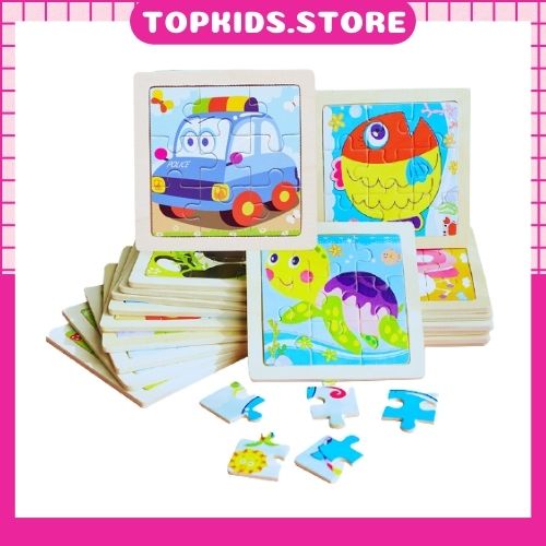Tranh ghép hình cho bé đồ chơi xếp hình gỗ 1 - 2 tuổi giúp bé thông minh, phát triển tư duy thương hiệu TOPKIDS-DCG01
