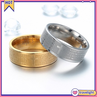 Nhẫn Nam Hình Chữ Thập 3d Bằng Thép Titan K1
