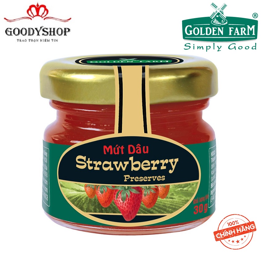 Lốc 3 Hũ Mứt Dâu preserves Golden farm 30g GOODYSHOP