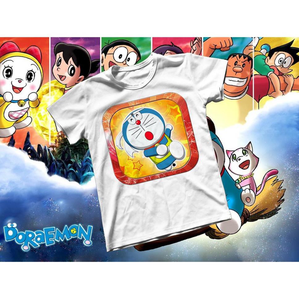 Áo thun Cotton Unisex - Anime - Doraemon - Logo bingo bingo Doraemon 1