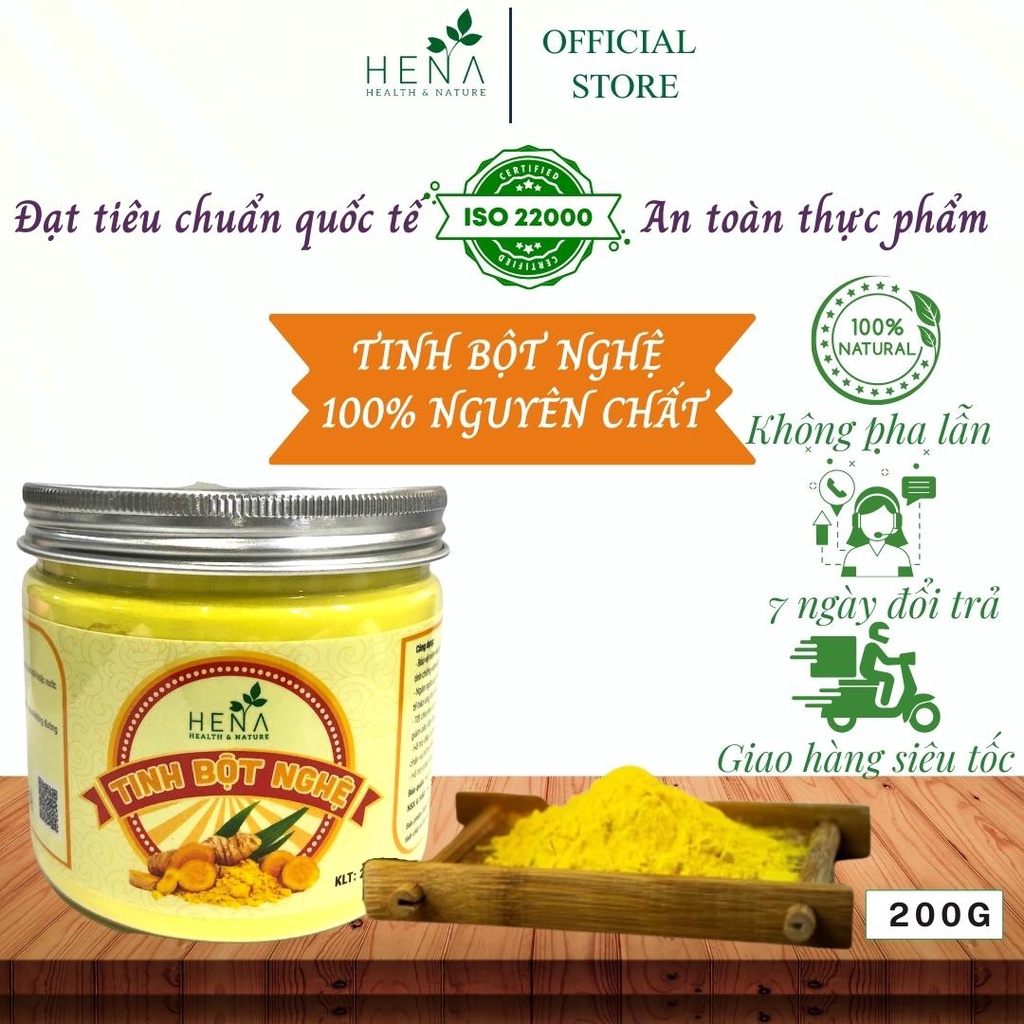 Tinh Bột Nghệ Nguyên Chất Hena 200g