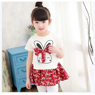 váy thỏ nơ hoa bé gái