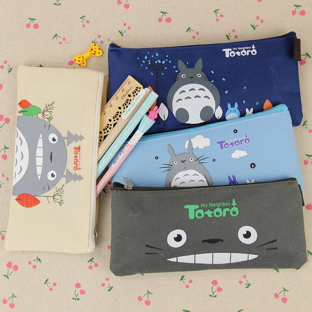 PEWANY Túi Đựng Bút Bằng Vải Oxford Họa Tiết Hoạt Hình Totoro Dễ Thương