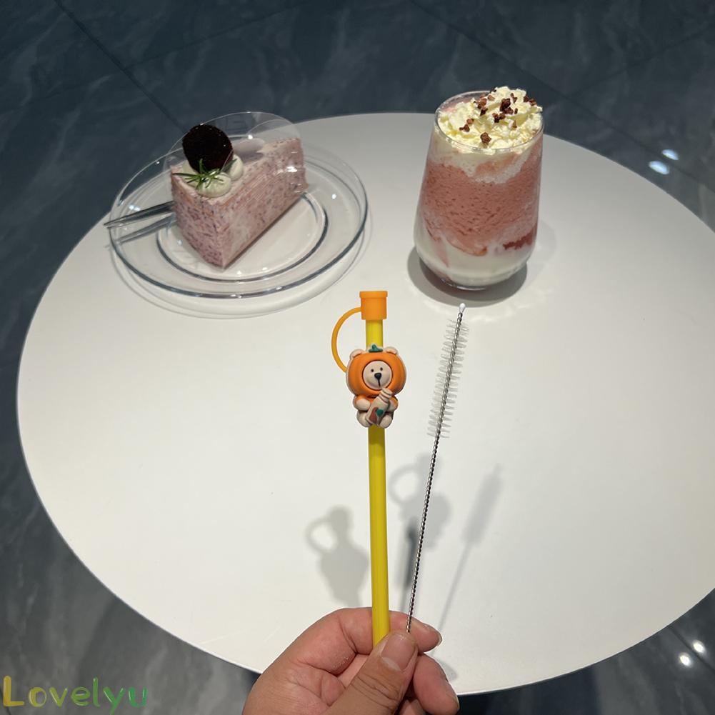◀READY▶Silicone Straw Plug Starbucks Reusable Straws plug Dust-proof and leakage Cute Drinking Splash Proof Straw Cap# Good Quality