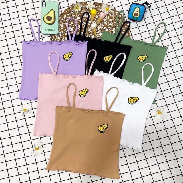 Áo TubeTop Thêu 🥑 Avocado Ulzzang Ảnh Thật