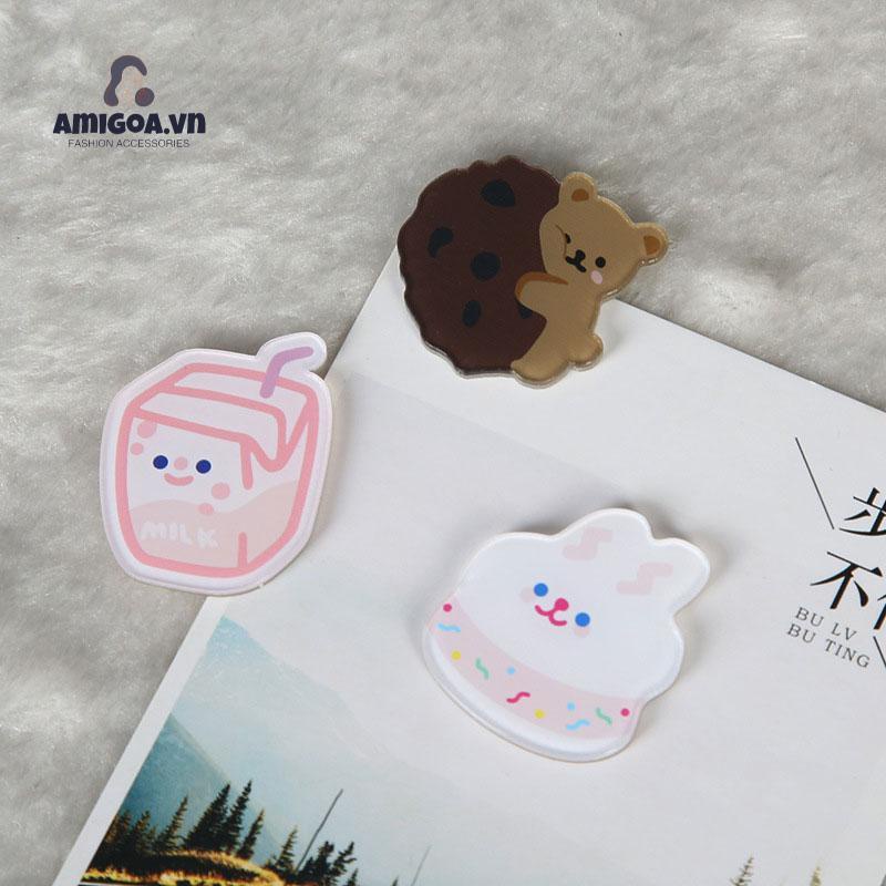 Ghim Cài Áo Bằng Acrylic Hình Cún poodle Hoạt Hình Dễ Thương