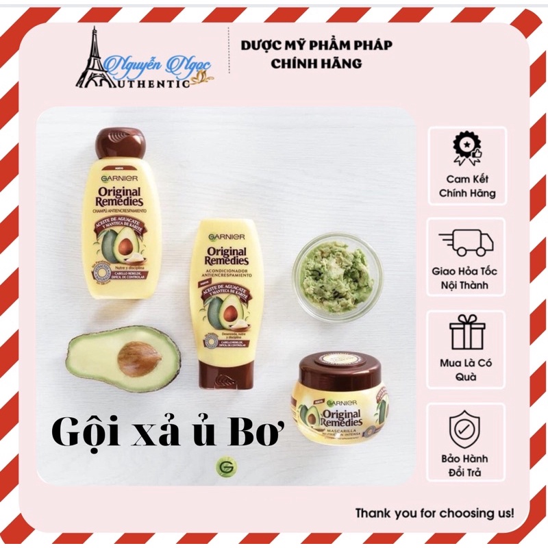 Dầu gội xả bơ Garnier Ultradoux - Pháp