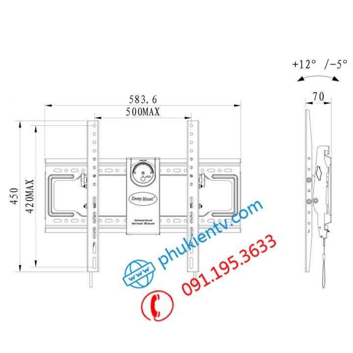 Giá treo tivi gật gù NB-DF70-T 55 - 85 inch Giá Treo Tivi Nghiêng Hàng nhập khẩu