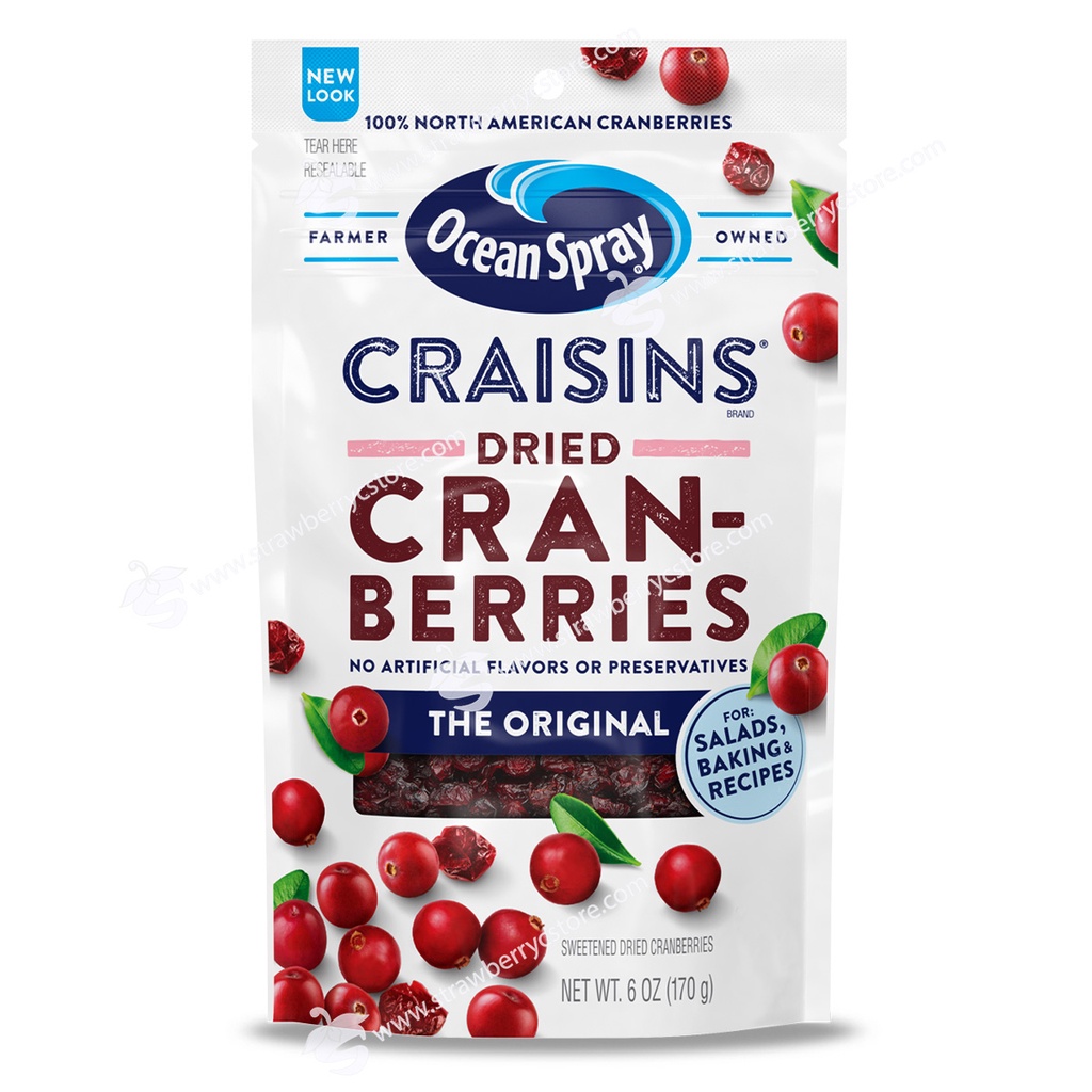 Nam Việt Quất Sấy Khô Vị Tự Nhiên Ocean Spray Craisins Original Dried Cranberries, Gói 170g