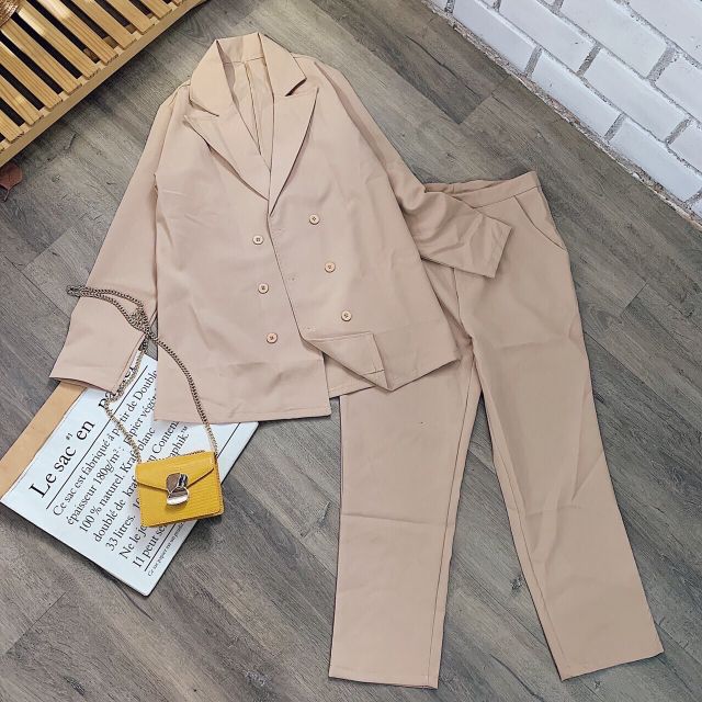 [ SIÊU PHẨM ] Set vest quần suông nude + đen (ko kèm áo trong) SVD00035 rẻ nhất | BigBuy360 - bigbuy360.vn