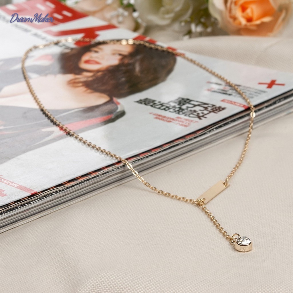 D❤ Gold necklace Fashion Style Women Lady Y Shaped Design Alloy Chain Pendant Necklace W_S (Color: G