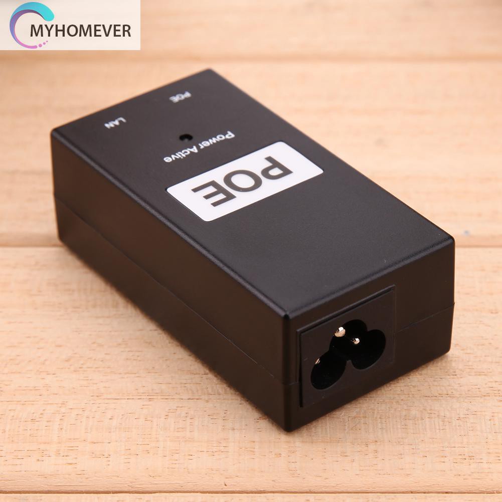 myhomever 48V 0.5A 24W Desktop POE Power Injector Ethernet Adapter Surveillance CCTV