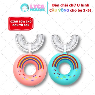 Bàn chải chữ U trẻ em hình cầu vồng cho bé từ 2 đến 5 tuổi