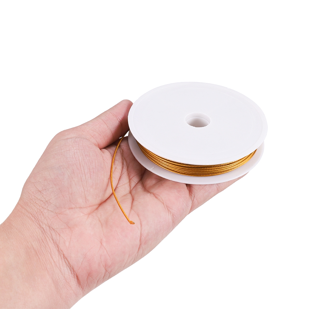 Cuộn dây đính hạt cườm thép không gỉ 0.3 / 0.45 / 0.5 / 0.6mm mạ vàng dùng làm đồ trang sức