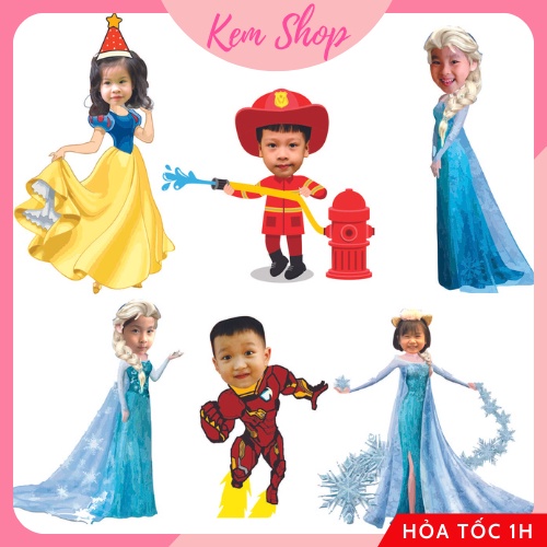 Chibi sinh nhật Kem Shop thiết kế miễn phí theo yêu cầu, chibi cho bé trai bé gái đáng yêu dễ thương - K229
