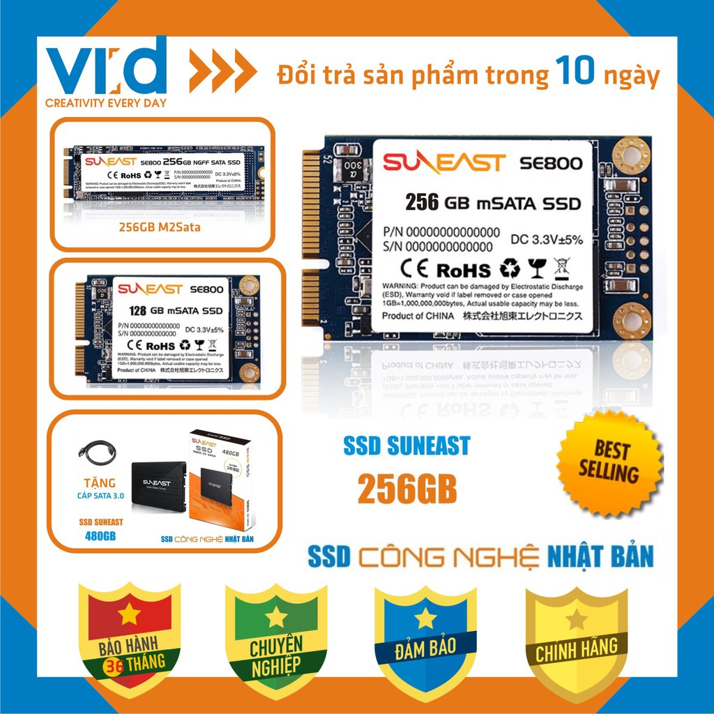 Ổ cứng SSD Suneast SE800 NGFF 128GB, 256GB M2Sata và mSATA, KingSpec 90gb, 128gb, Gloway 120GB, 240GB - BH 36 tháng !!!