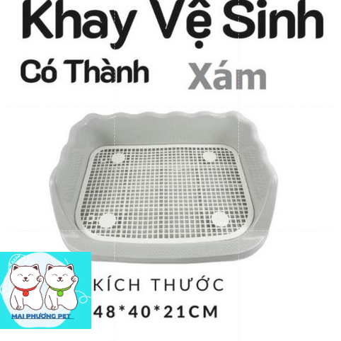 Khay vệ sinh cho chó có tường chắn có cọc