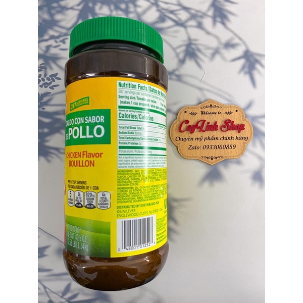 Hạt Nêm Knorr Mỹ Pollo Vị Gà 1.14kg, KHÔNG HÓA CHẤT