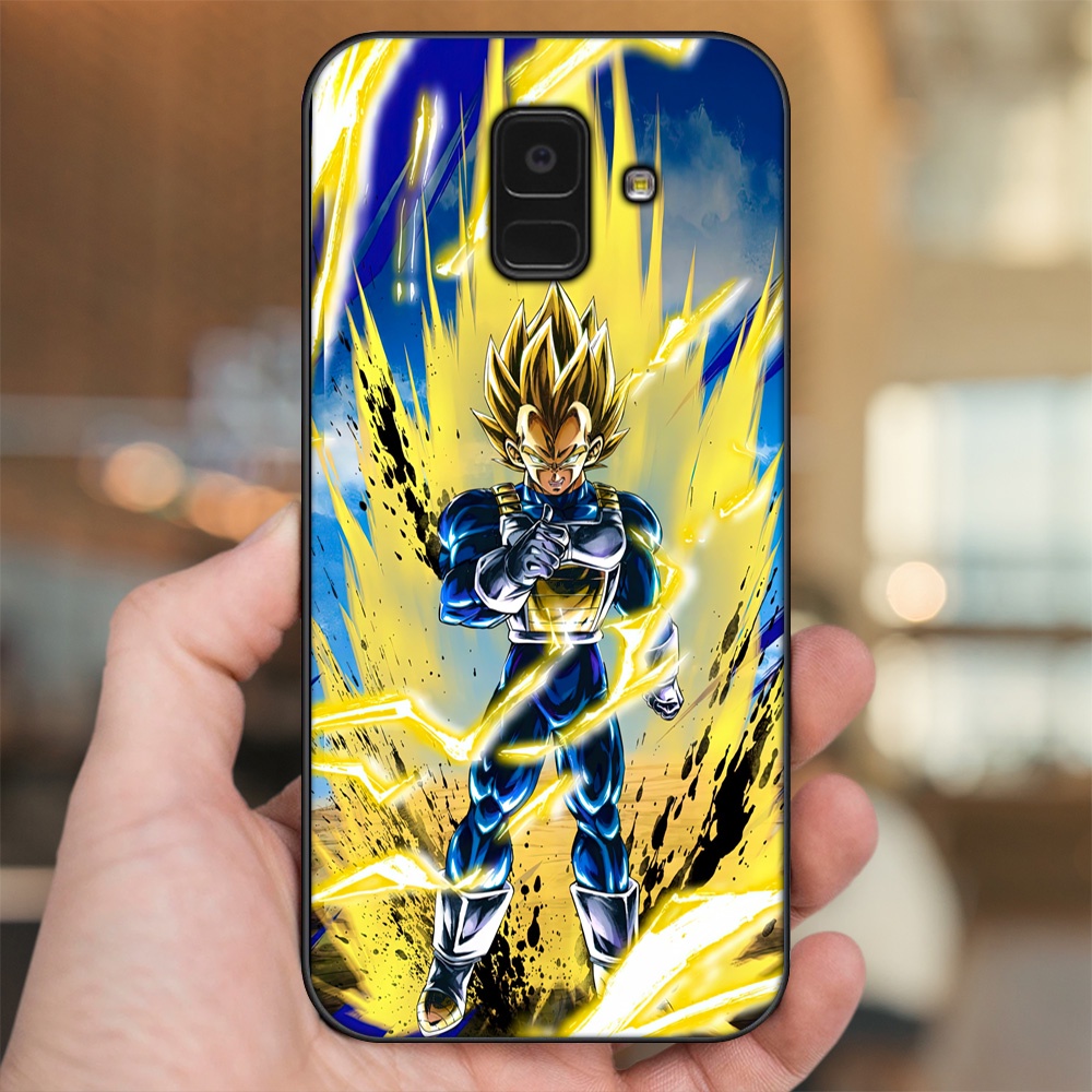 Ốp lưng Samsung A5 2018, A6 2018, A8 2018, J6 2018, A8 Plus viền đen in hình Vegeta Dragon Ball