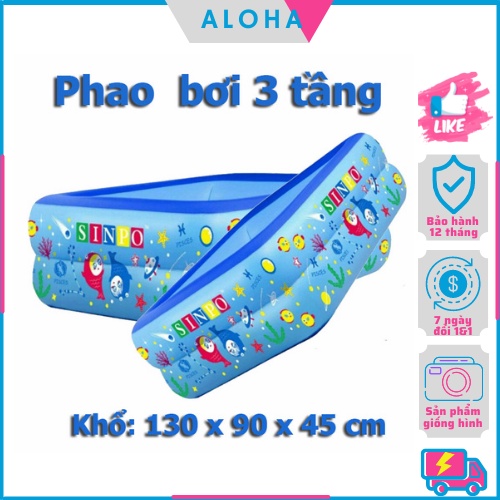 Bể Bơi Phao Hơi Cho Bé 3 Tầng 1.3M và 1.5M - Mua Kèm Bơm Điện Giá Gốc- Bể Bơi Ngoài Trời-Mầu Ngẫu Nhiên