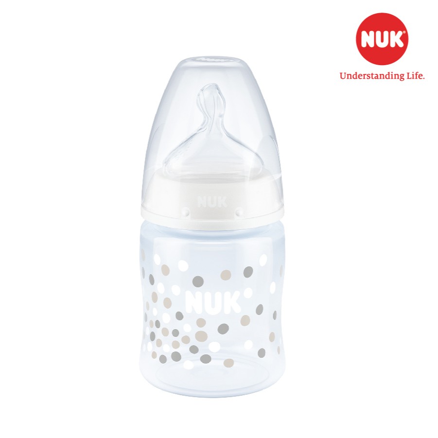 Bình sữa chống sặc NUK nhựa PP cao cấp chuẩn EU núm ti silicone chỉnh nha 150ml