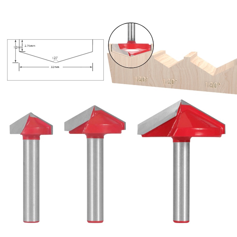 Mũi Khoan Chữ v 60 Độ Dày 6mm Chuyên Dụng Cho Điêu Khắc Gỗ° 90° 120° 150° Mũi Khoan Hình Chữ v Chuyên Dụng Cao Cấp