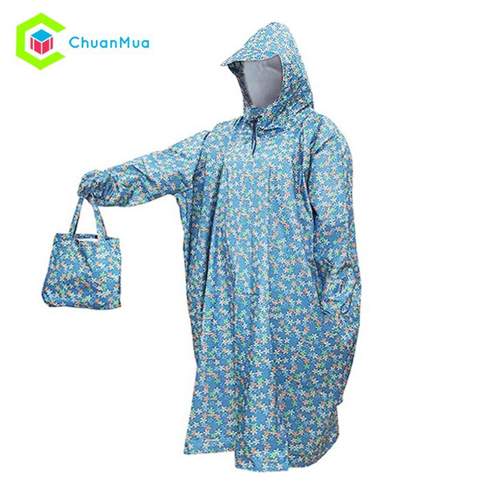 Áo mưa kín người Lớn vải Dù  Cao cấp có túi đựng