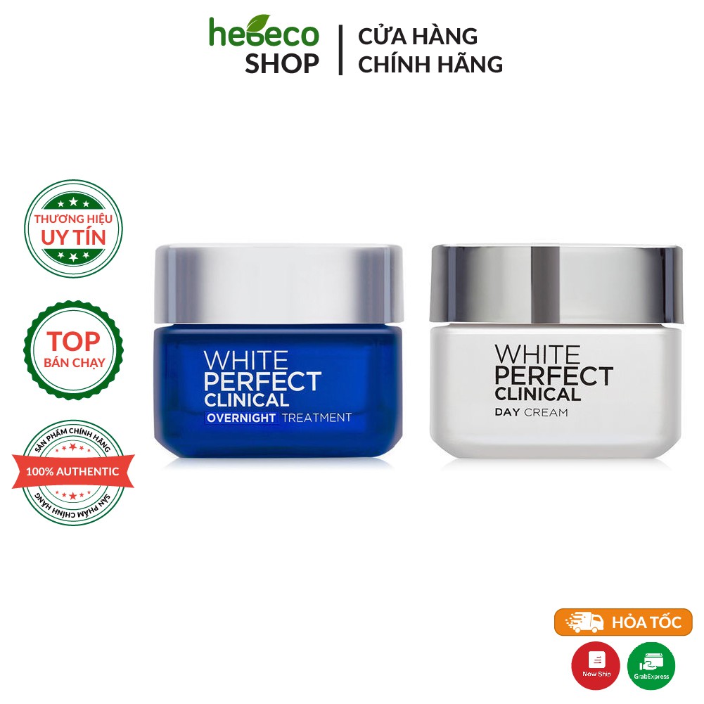 Kem dưỡng trắng mịn và giảm thâm nám ban đêm L'Oreal Paris White Perfect Clinical 50ml - Pháp Chính Hãng