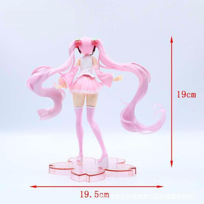 Mô hình nhân vật hoạt hình Figure Hatsune Miku Sakura Hatsune Ver anime tóc hồng xinh xắn trưng bày dễ thương tóc dâu