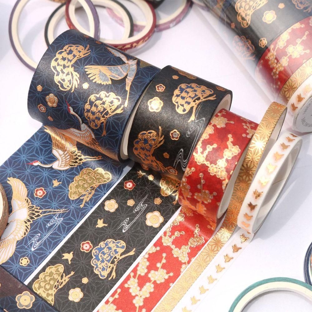 PISTA Set 5 Cuộn Băng Dính Hình Chim Hạc Trang Trí Sổ Tay DIY