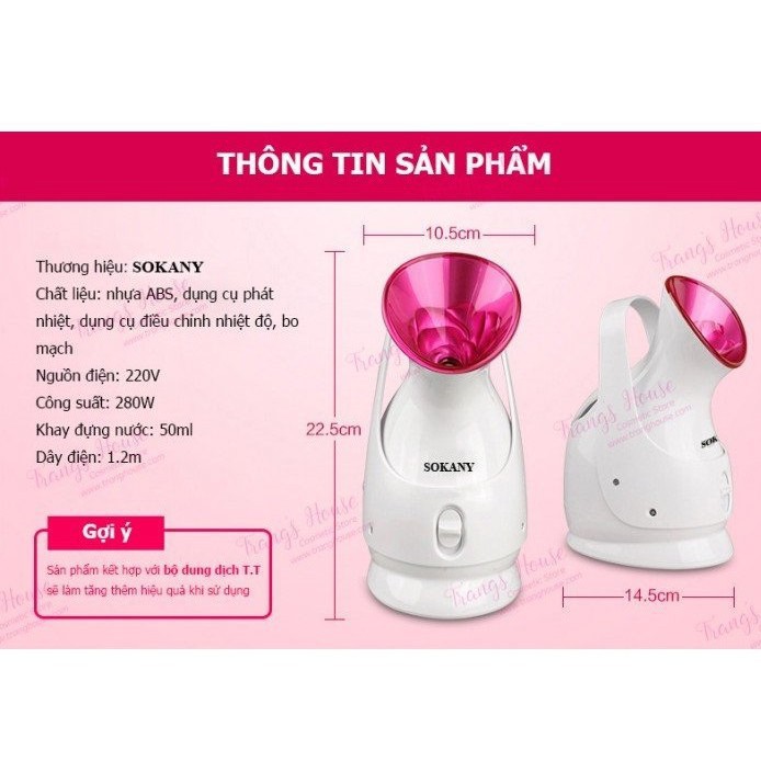 Máy Xông Hơi Mặt Sokany ZJ 608 - Hàng chính hãng