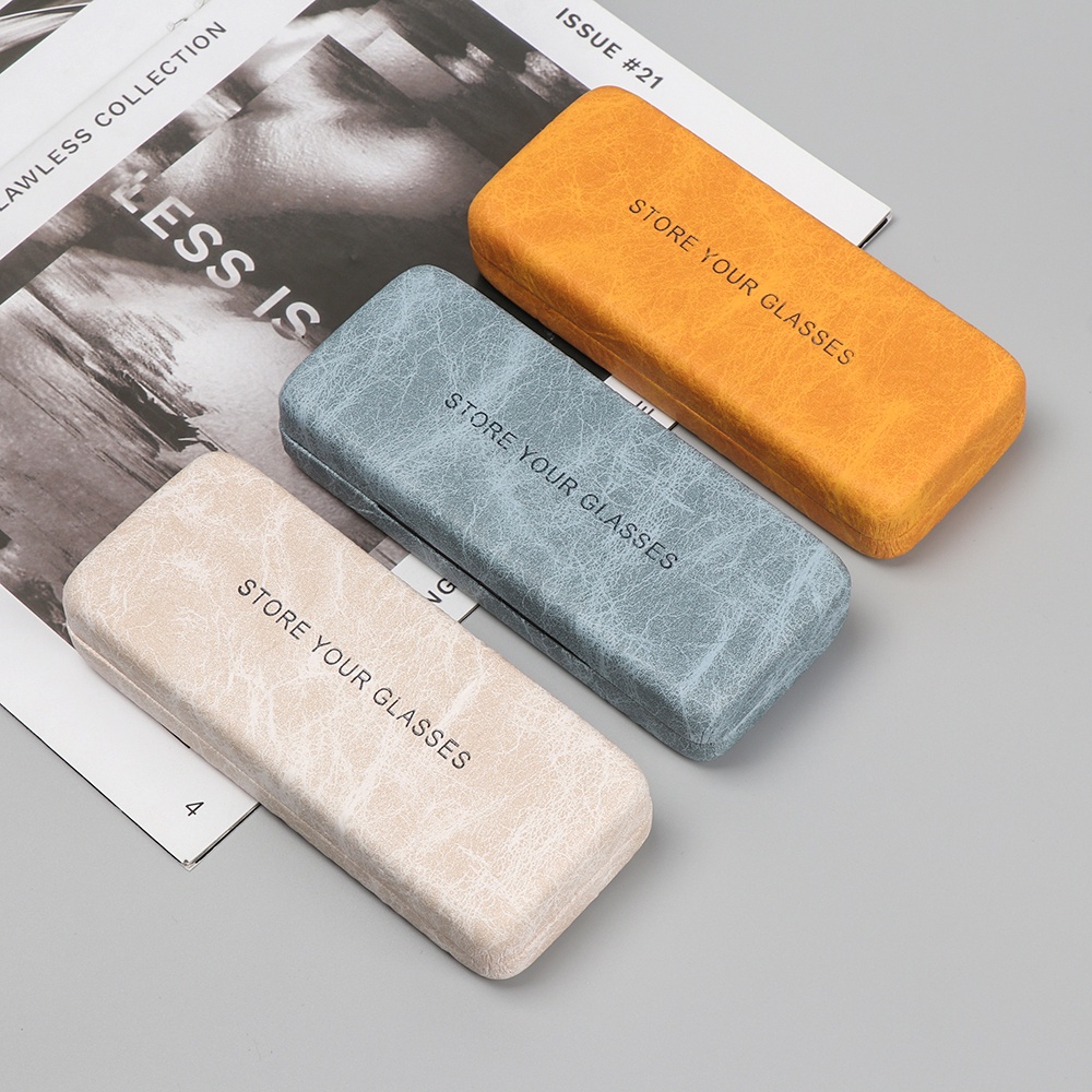 Hộp đựng mắt kính bằng da cứng chống thấm nước nhiều màu thời trang tiện lợi cho nam và nữ