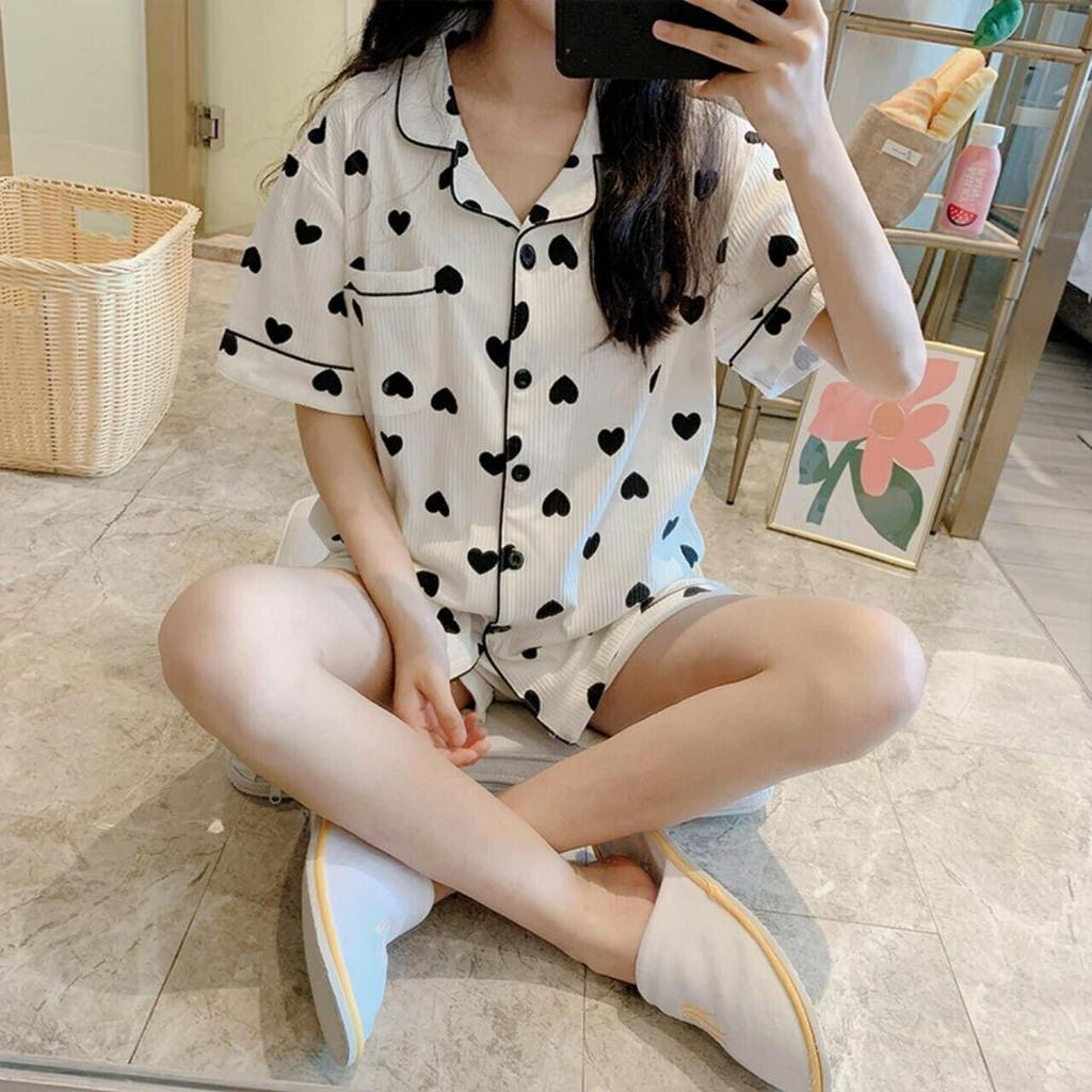 Bộ đồ ngủ pijama nữ CỘC TAY - QUẦN ĐUI vải Kate Thái mềm mịn nhiều màu nhiều hình đáng yêu.