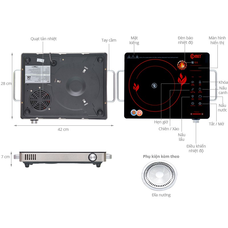 Bếp hồng ngoại nút cảm ứng COMET - CM5558