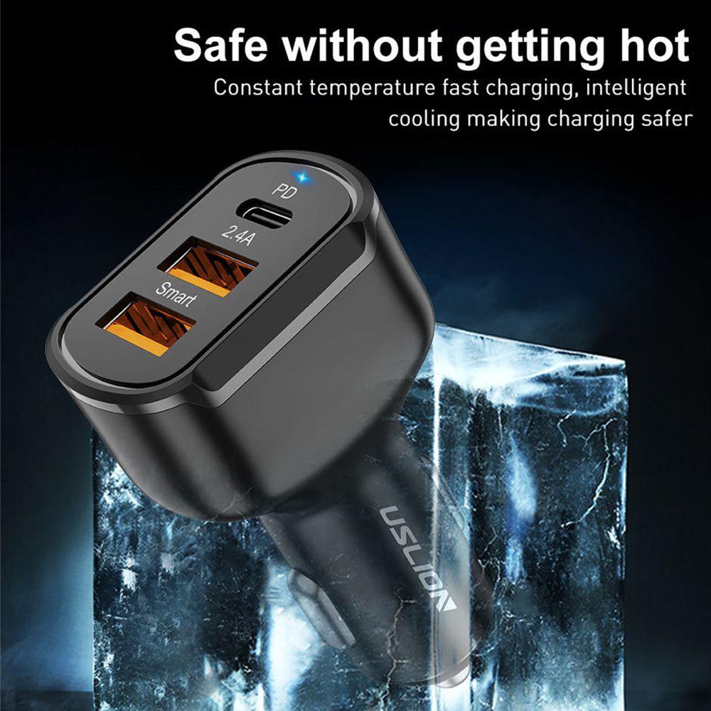 Củ Sạc Nhanh PD Type C Cổng USB Cho Xe Hơi