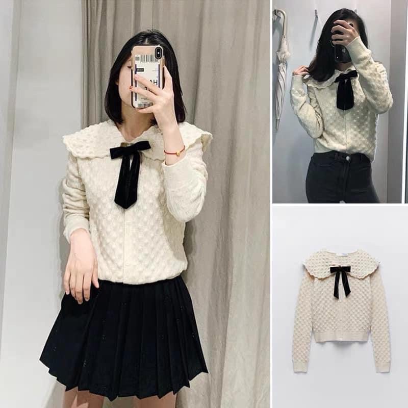 Áo xuất cổ nơ