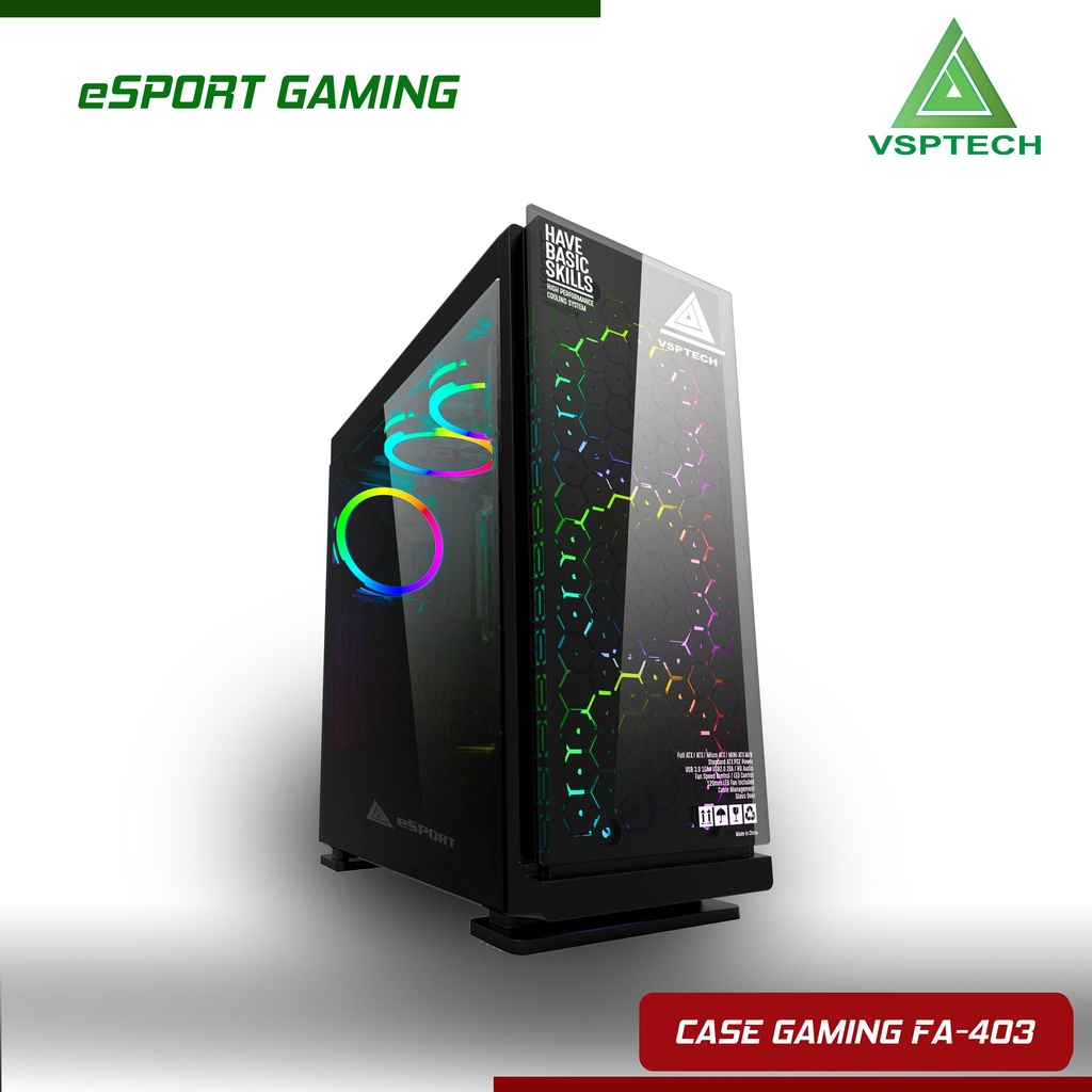 Vỏ máy tính Gaming Các Loại Case trong suốt lắp led đẹp(chưa có fan led)