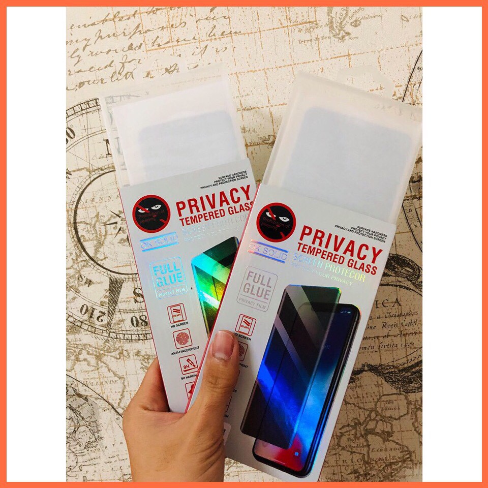 Kính CƯỜNG LỰC FULL MÀN CHỐNG NHÌN TRỘM DÀNH CHO IPHONE - HẠN CHẾ BÁM VÂN TAY-6 đến 15 Pro max