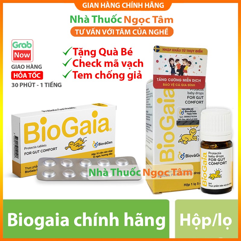 Biogaia Protectis Drop 5ml và Biogaia dạng 10 viên men vi sinh tăng chức năng hệ tiêu hóa, hết táo bón