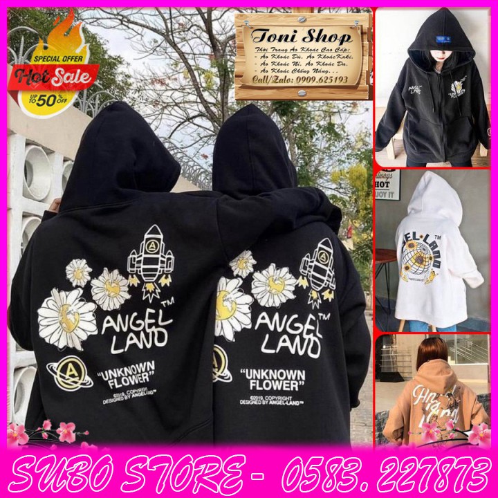 ÁO HOODIE - ÁO KHOÁC NỈ NGOẠI Angel Land (HD1690 - Kèm Ảnh Thật) (SUBO STORE)