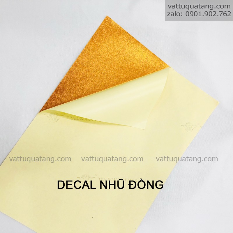 Decal nhũ vàng/bạc/đồng