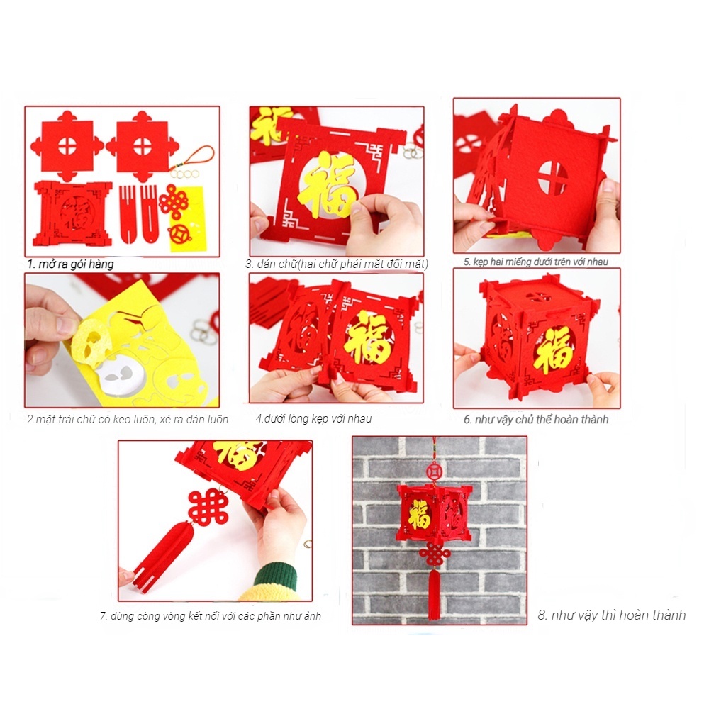 Đèn Lồng Đỏ Chữ Phúc/HAPPY NEW YEAR Treo Ở Phòng Cách/Nhà Cửa/Trước Cửa/Ngoài Trời Trang Trí Mừng Tết