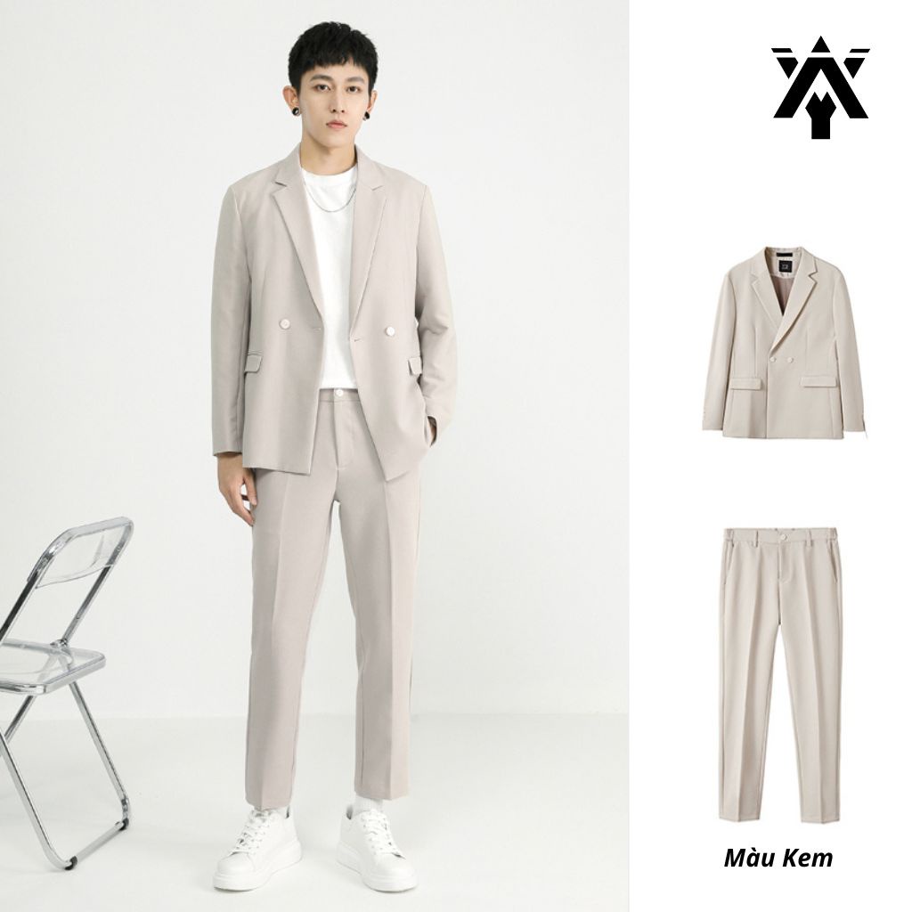 Áo Blazer Nam Anyoung Bộ Vest Nam Gồm Áo Vest Và Quần Âu Lịch Lãm Sang Trọng Thời Trang Hàn Quốc Ad012
