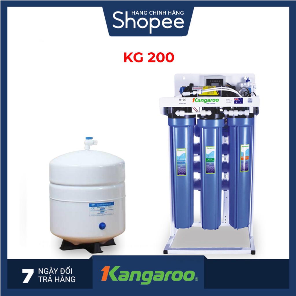 Máy lọc nước RO không tủ bán công nghiệp KANGAROO KG-200 (6 cấp lọc)