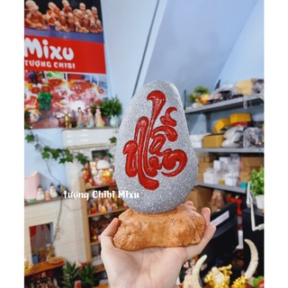 Đá khắc chữ "Nhẫn" thư pháp để bàn