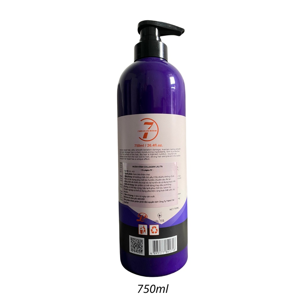 Dầu xả collagen siêu mềm mượt Lalita phục hồi tóc hương nước hoa 750ml