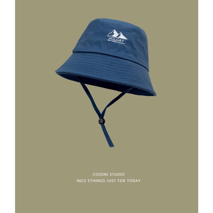 Mũ Bucket in thêu nhiều màu sắc phong cách Hàn Quốc