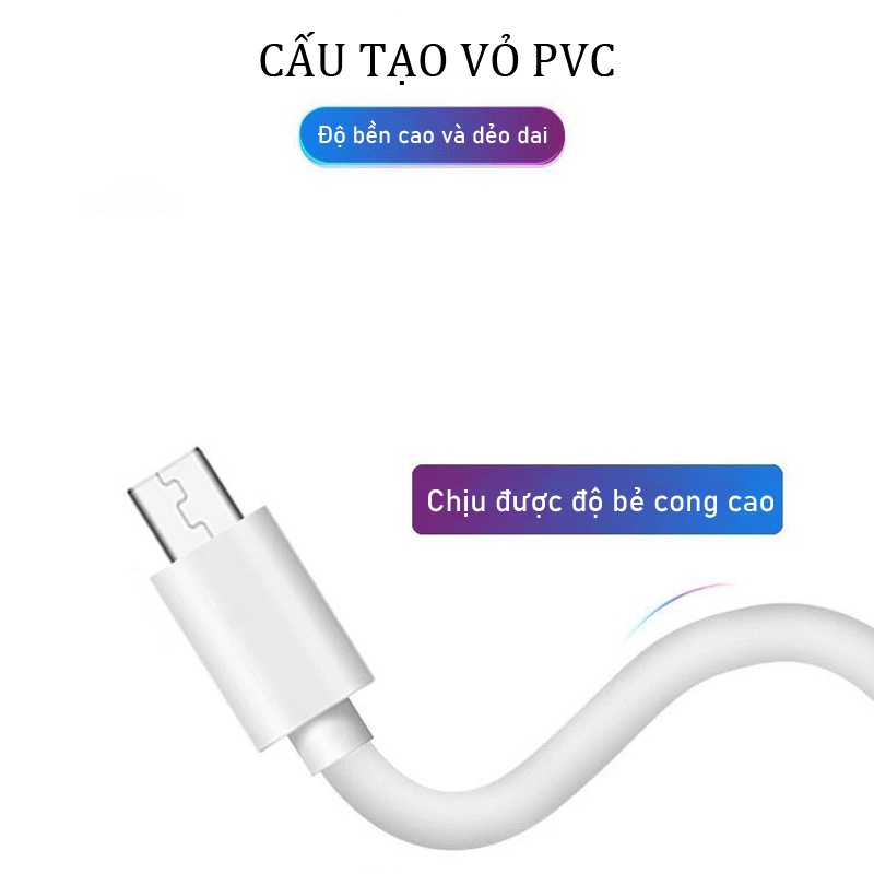 Dây sạc Type C, Micro USB 50cm Sạc Nhanh Siêu Bền Tiện Dụng Tùy Chọn Cho Android - Cáp Sạc Thay Thế USB Sang DC 3.5V