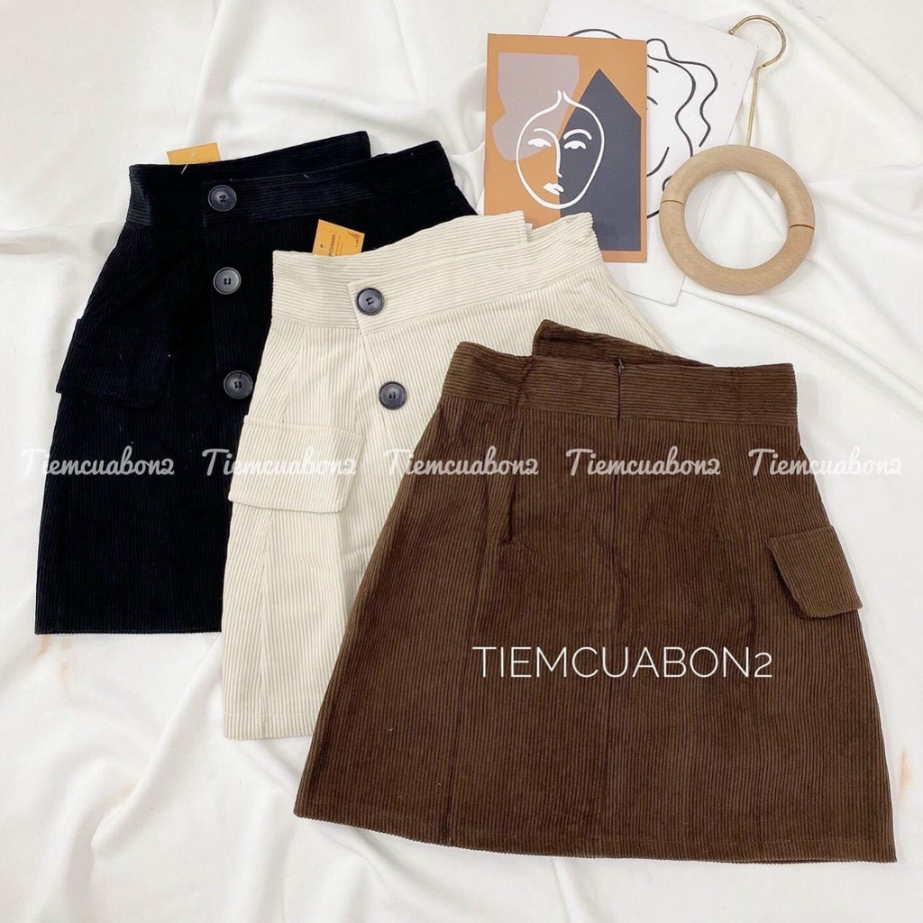 Chân váy nhung tăm lưng chệch - CÓ BIGSIZE | BigBuy360 - bigbuy360.vn